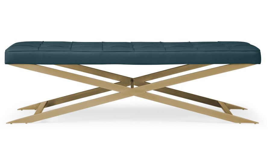 Ruth Bench - Teal/Gold