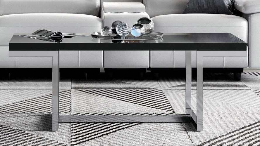 Straz 47" Coffee Table - Black