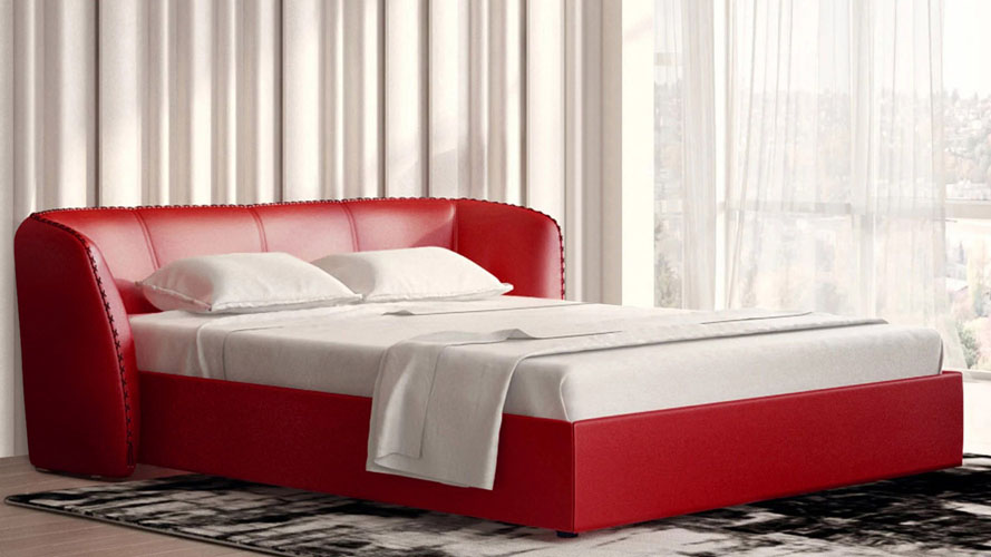 Vitali Microfiber Leather Bed Red