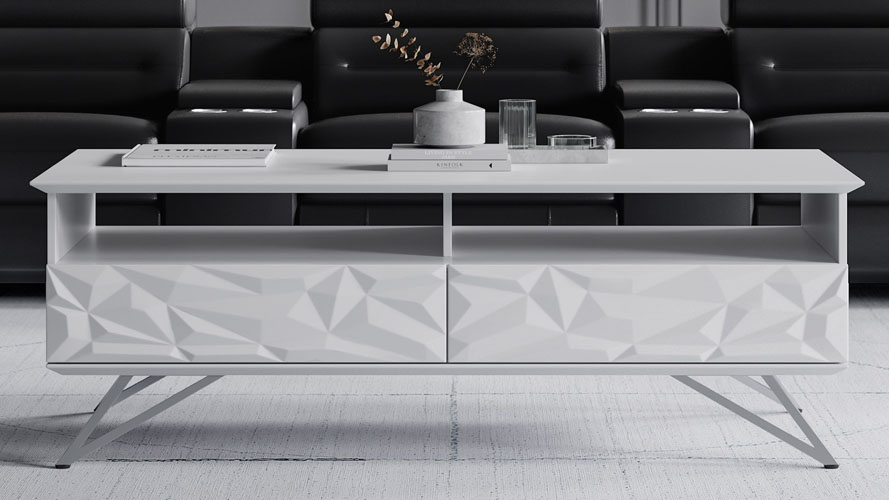 Vortice 55" Coffee Table - White