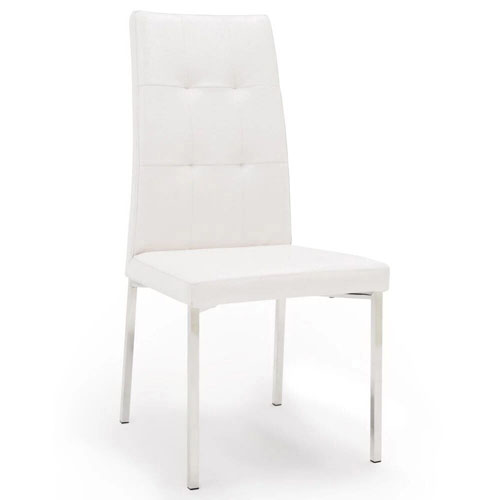Charlotte Modern Dining Chair With Chrome Legs White Zuri Modern Dining Chair With Chrome Legs