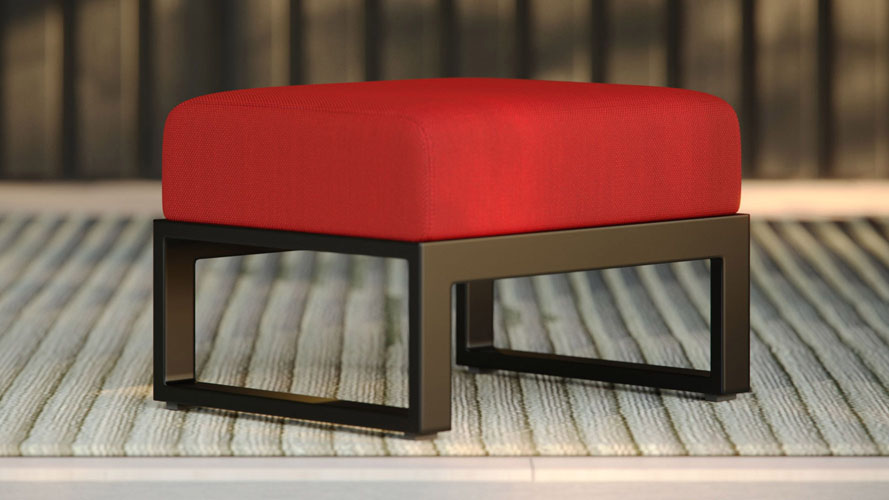 Elba Ottoman - Red/Black