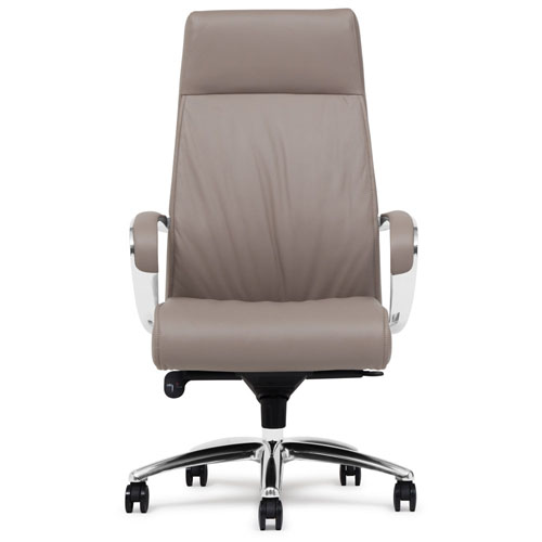 Forbes Genuine Leather Aluminum Base High Back Executive Chair Zuri