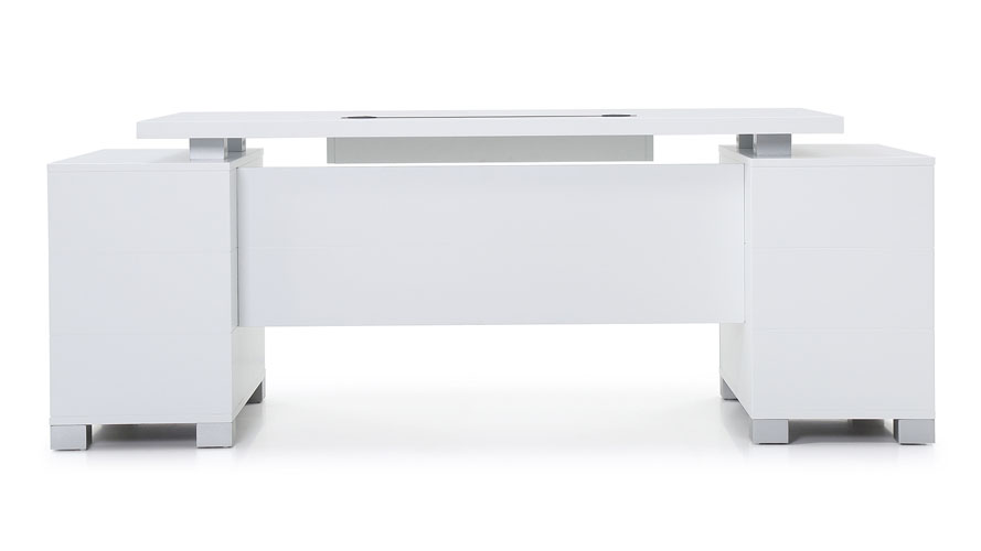 Ford Executive Modern Desk With Filing Cabinets White Matte Desk With Filing Cabinets White Matte