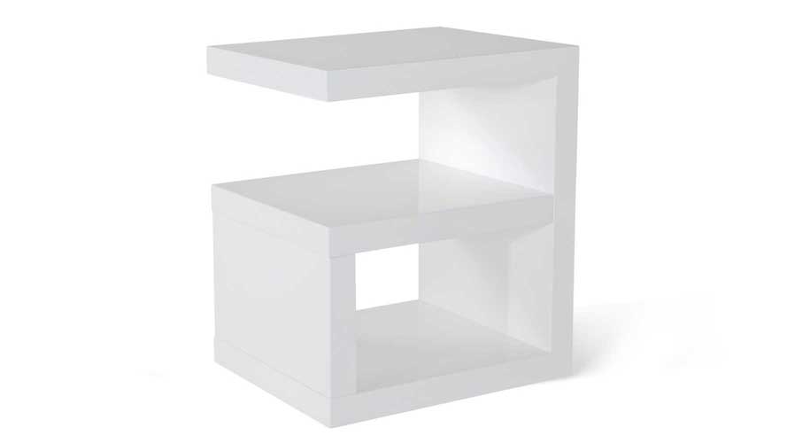 Jayden High Gloss Modern Side Table White Zuri Furniture