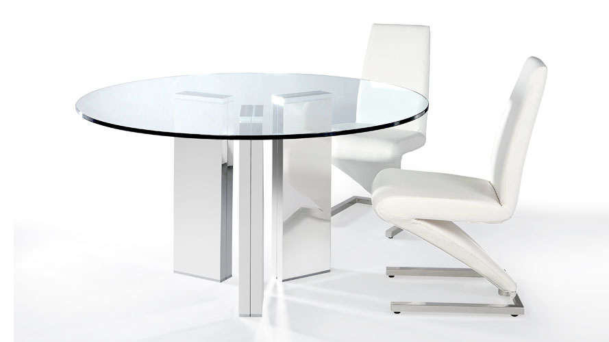 Modern Clear Gl Top With Chrome Base Constance Dining Table Modern Clear Gl Top With Chrome Base Constance Dining Table Zuri Furniture