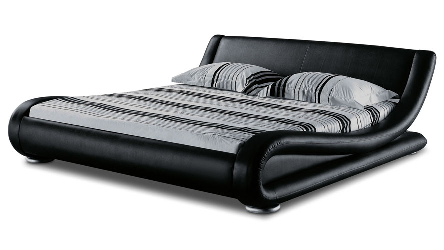 Marlo Leather Bed Black