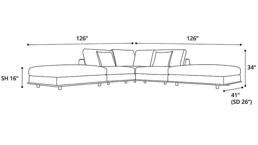 Perry Armless Corner Sectional Sofa