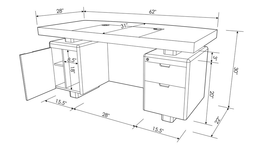 Monroe Desk Mahogany