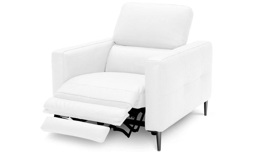 Reno Reclining Sectional with One Arm Chair White