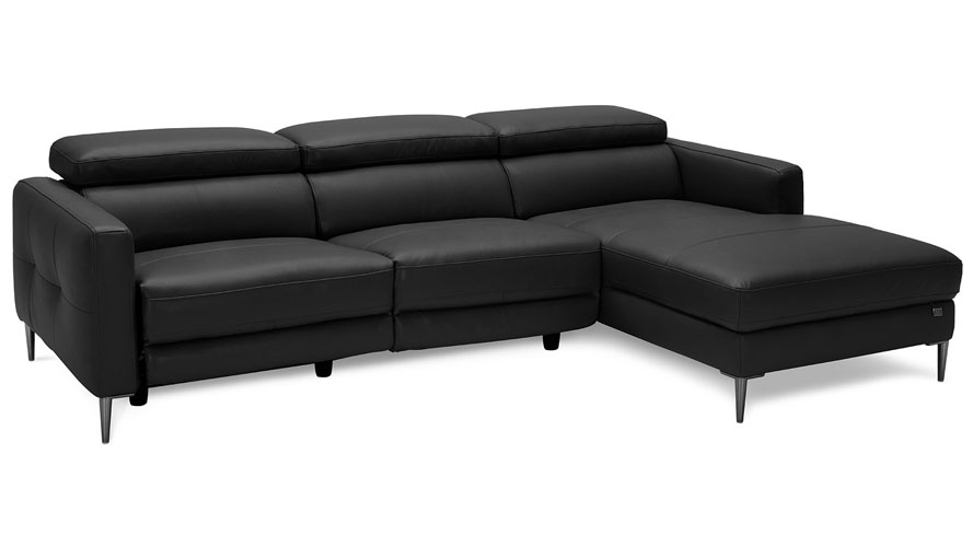 Reno Reclining Sectional Black