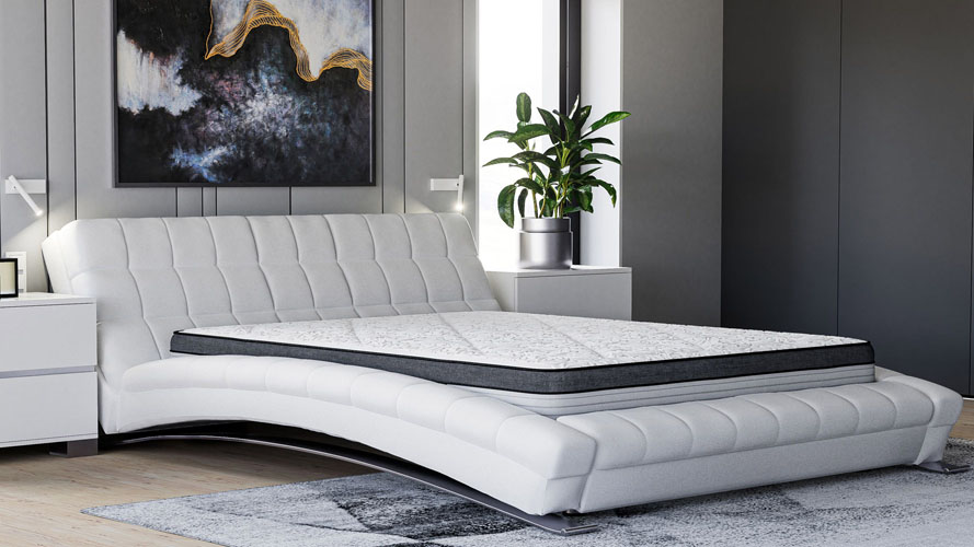 Adonis Leather Bed - Black