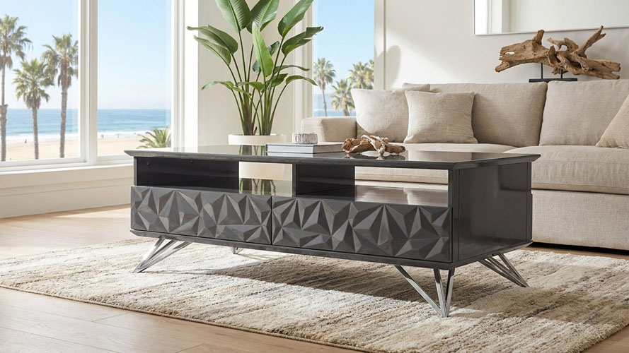 Vortice 55" Coffee Table - Gray