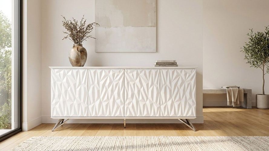herpraha ヴィスチェドレス　サーキュラーヴィスチェ Vortice Sideboard - White