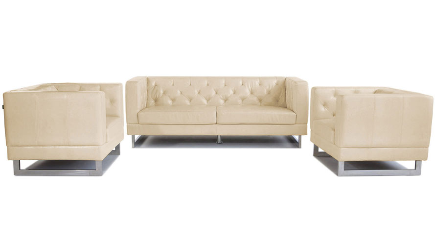 Zeta Sofa Set with 2 Armchairs - Beige