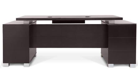 Zuri Furniture Contemporary Modern Ford Desk Dark Walnut